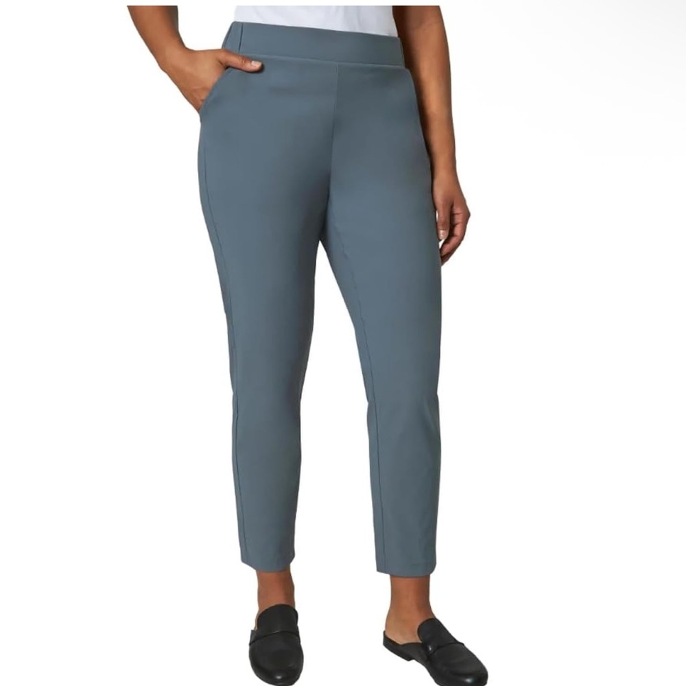 Modern Ambition Women’s High-Rise Travel Pant in Gray/Slate with Pockets, NWOT